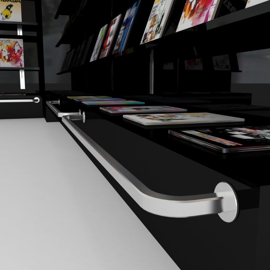 modular magazine shelf for book shop 3D model_6