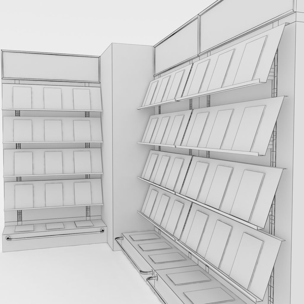 modular magazine shelf for book shop 3D model_12