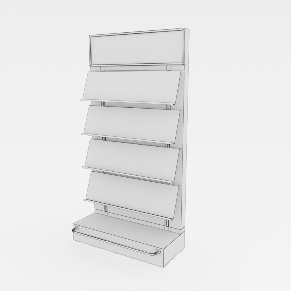 modular magazine shelf for book shop 3D model_7