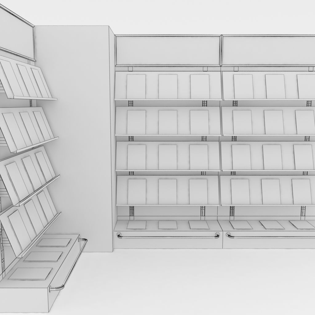modular magazine shelf for book shop 3D model_11