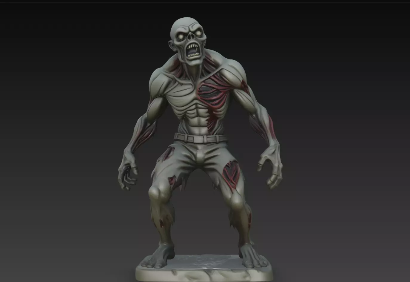 Ravencorpse Undead Zombie Horror Creature Statue STL Print Model 3D print model