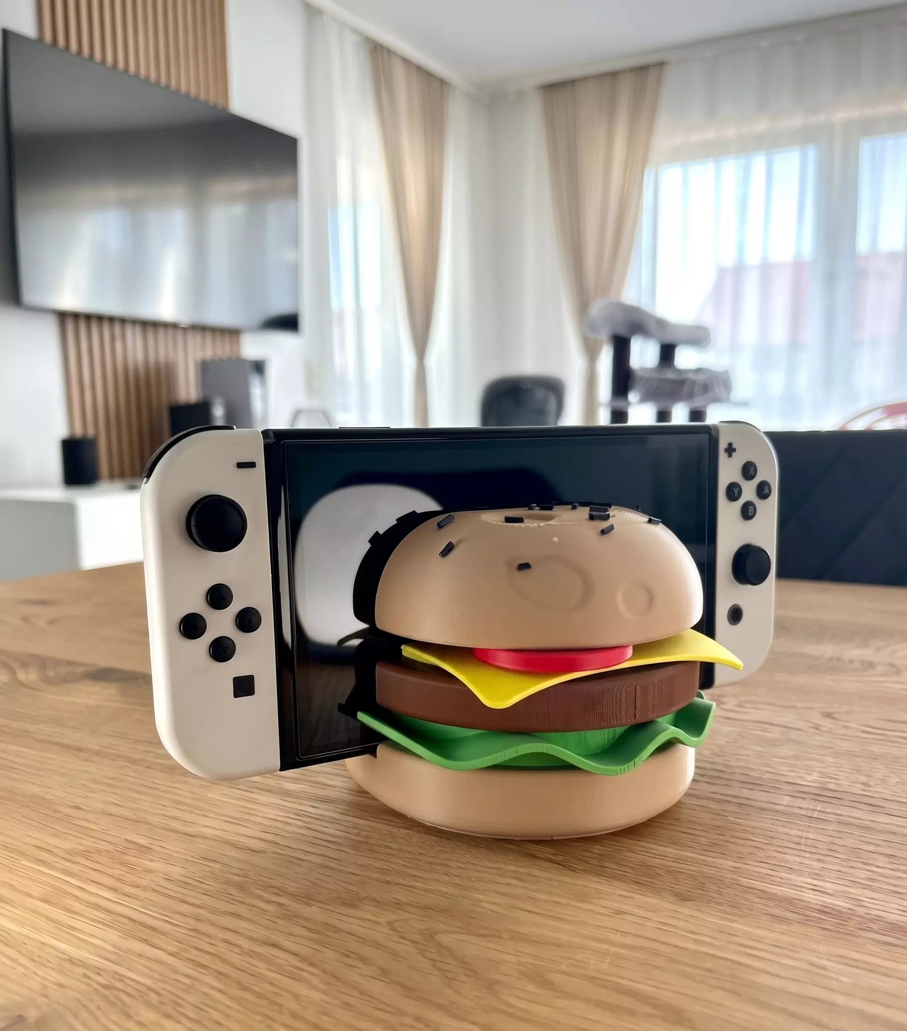 Burger Distortion And Nintendo Switch Stand Burger 3D print model