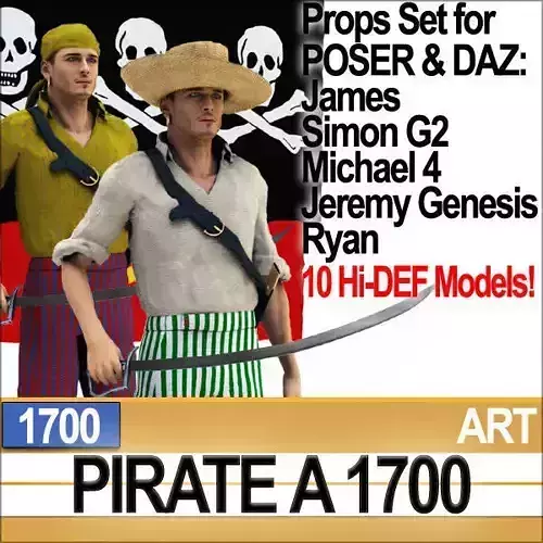 Pirate Props Poser Daz A 1700 3D model