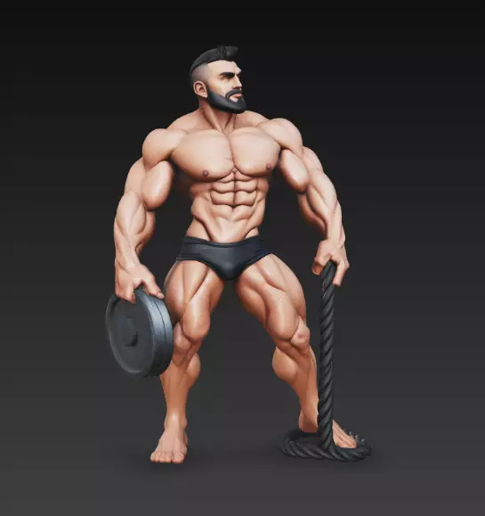 Muscle Gym Warrior Man 3D print model