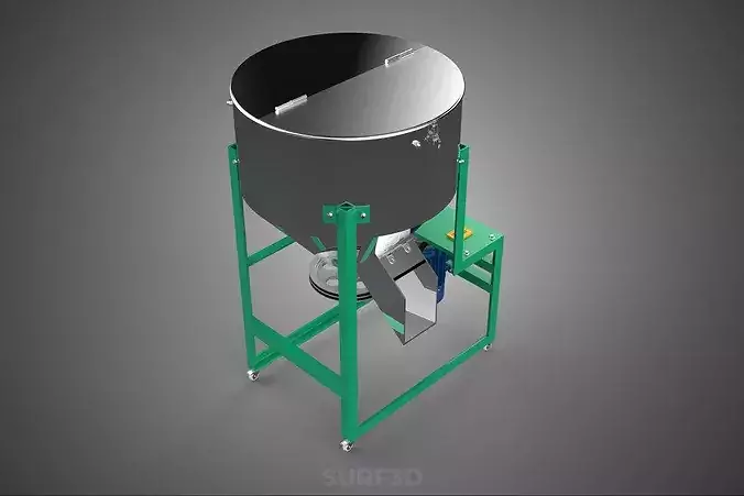 BUCKET VERTICAL MIXER BLENDER GRANULE PARTICLE POWDER PELLET 3D model 6
