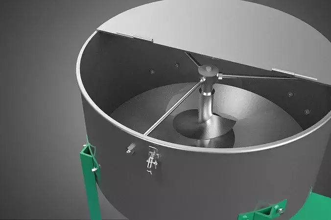 BUCKET VERTICAL MIXER BLENDER GRANULE PARTICLE POWDER PELLET 3D model 4