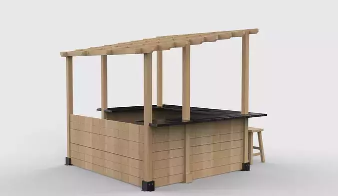 Outdoor Bar 02 3D model 4
