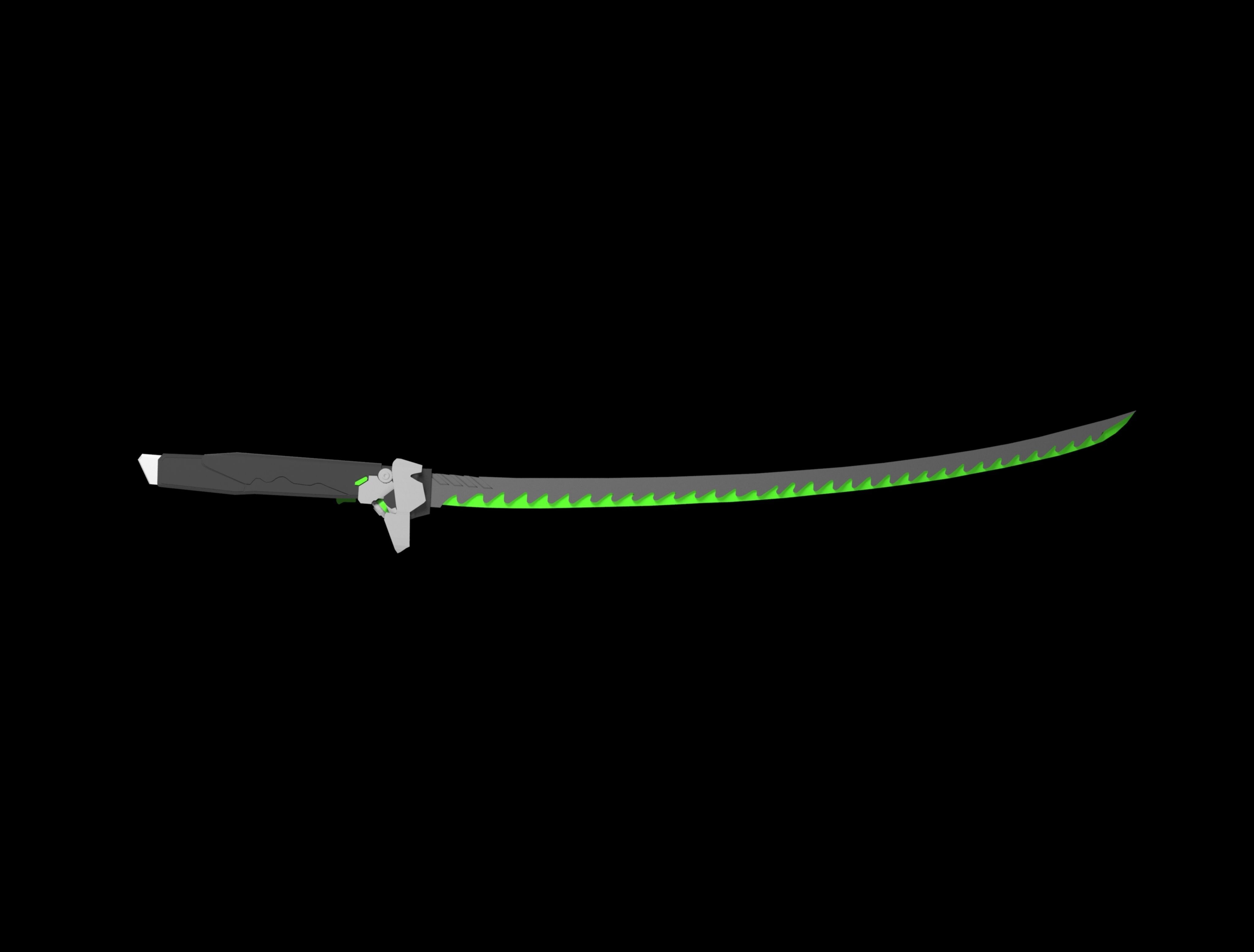 Genji Sword-Overwatch Low-poly 3D model_3