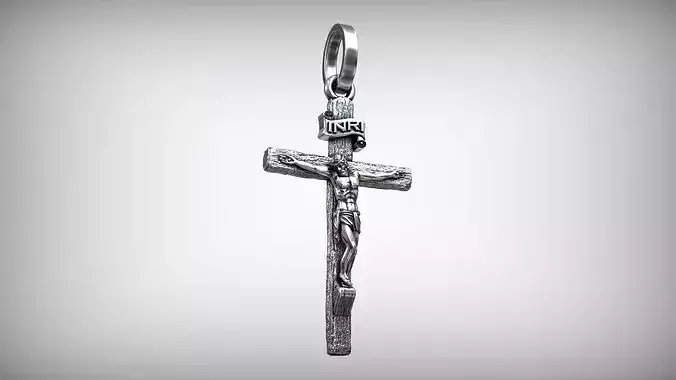 Jesus Crucifix Pendant INRI Wooden Catholic Cross