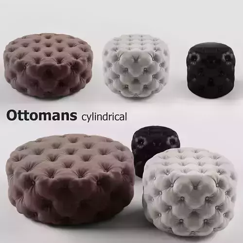 Ottomans cylindrical set 3D model