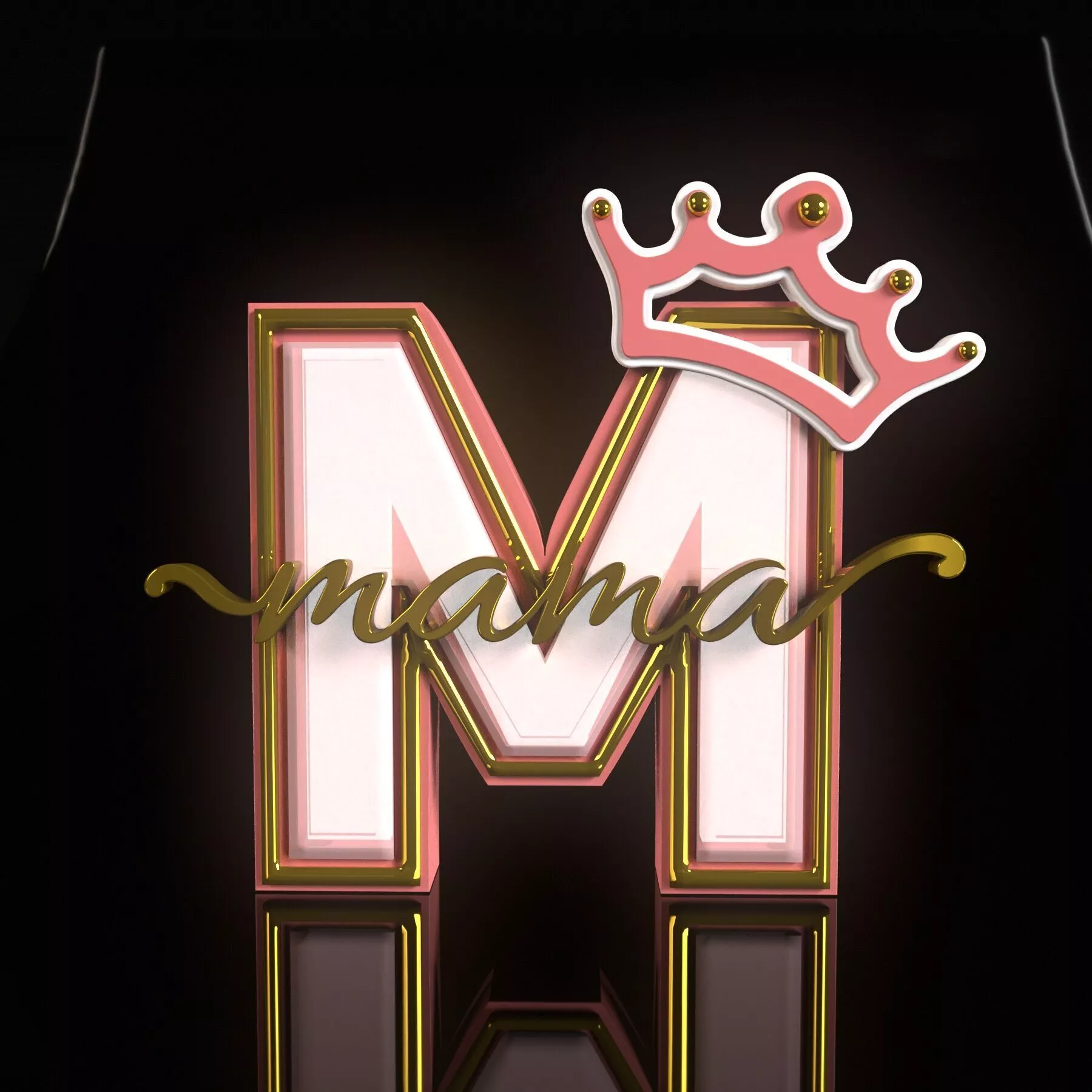 MOTHERS DAY LETTER FOR LED LIGHT Free 3D print model