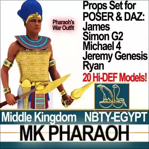 Ancient Egypt Pharaoh MK Props Poser Daz 3D model