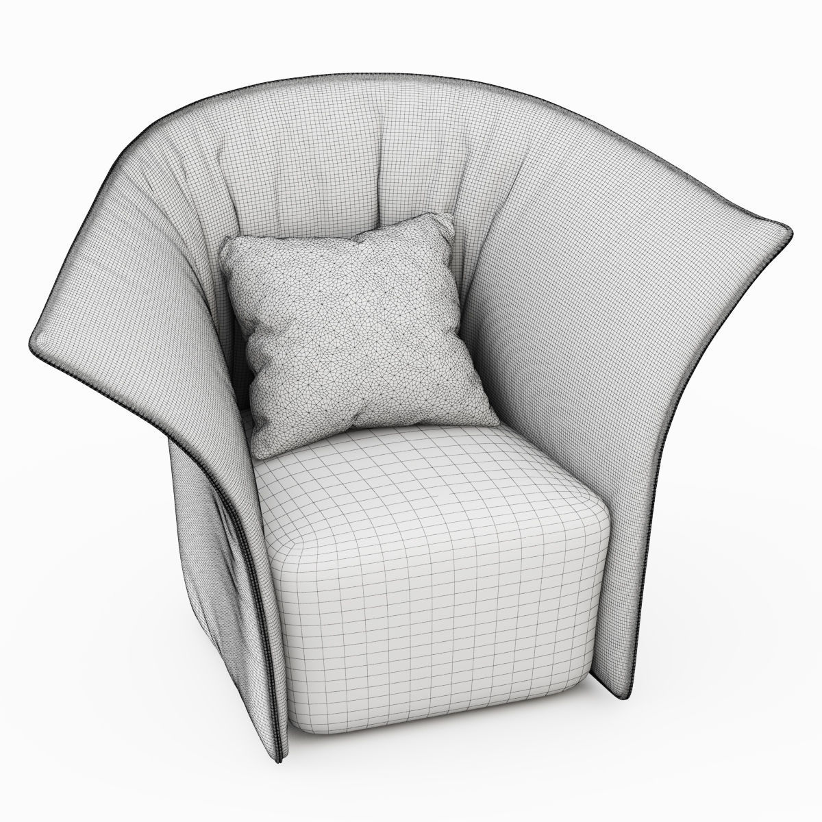 Armchair Artichoke 3D model_4