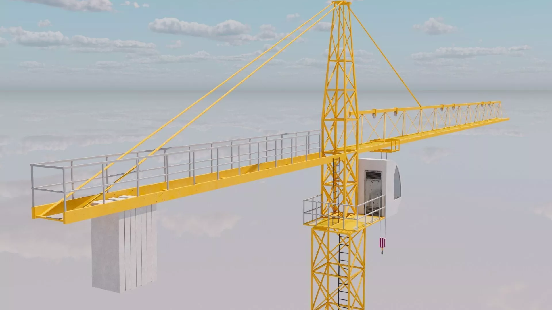 Construction Crane Low-poly 3D model