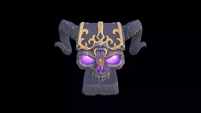 Low Poly Stylized Skull Chest