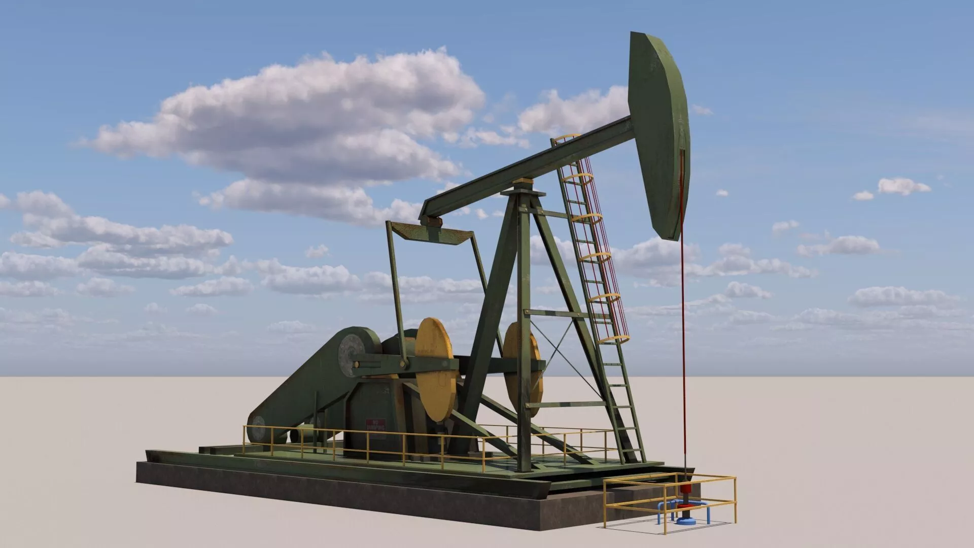 Oil Pump Low-poly 3D model