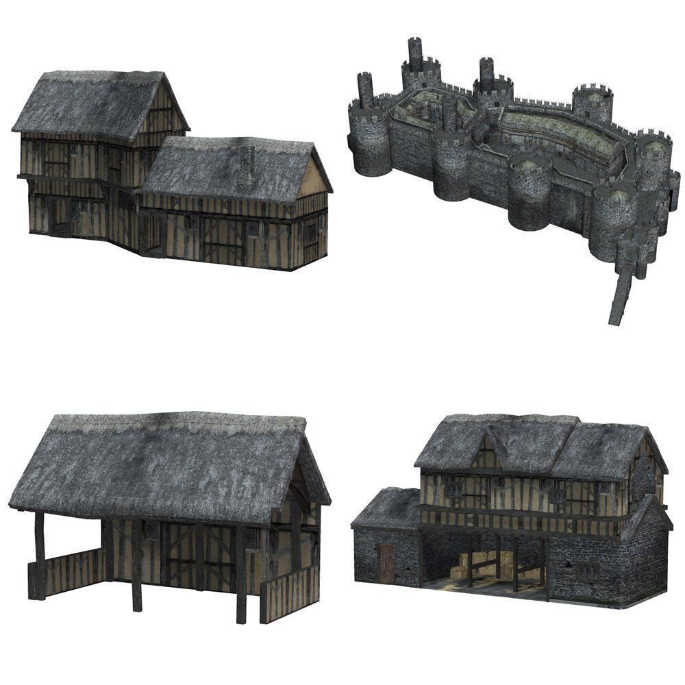 Castle Set 1 in obj format 3D model_9