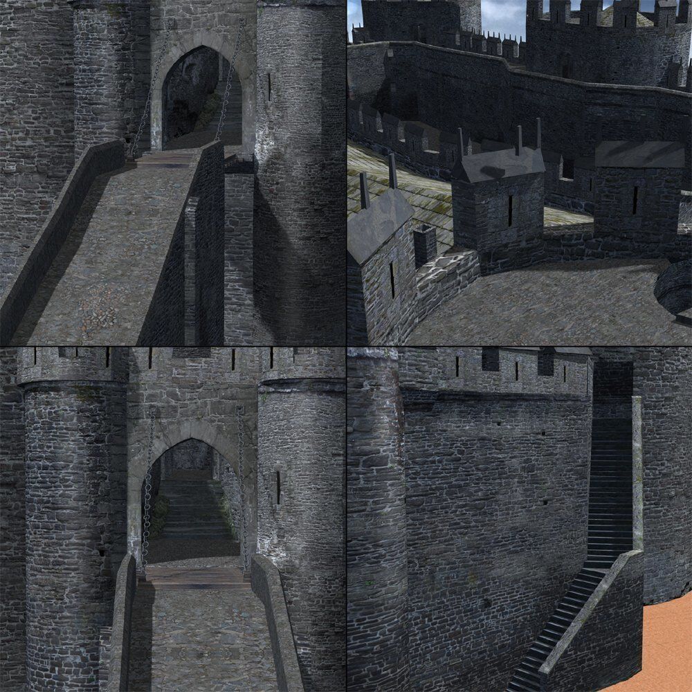 Castle Set 1 in obj format 3D model_1