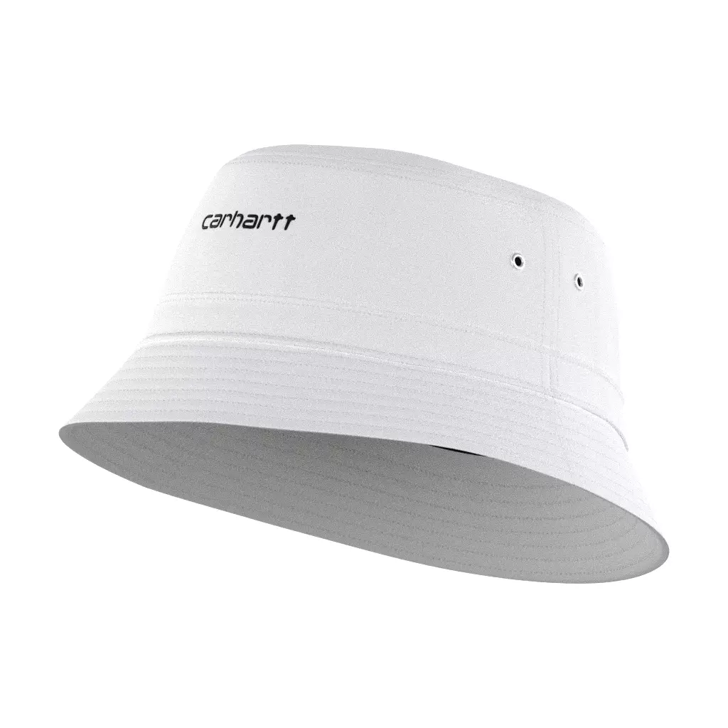 Carhartt Script Bucket Hat White Black Low-poly 3D model