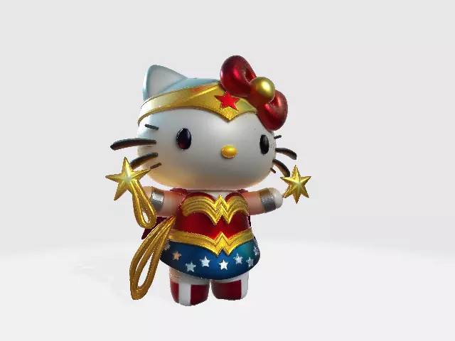 Hello Kitty Wonder Woman 3D print model