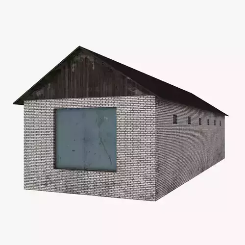 Brick Hangar Low Poly Free low-poly 3D model