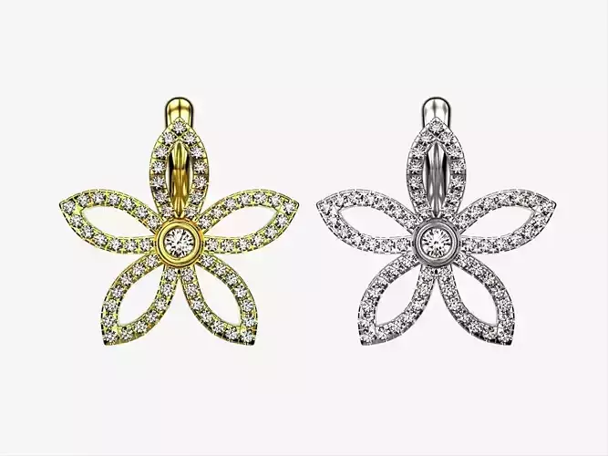 Beautiful flower earrings with patterns