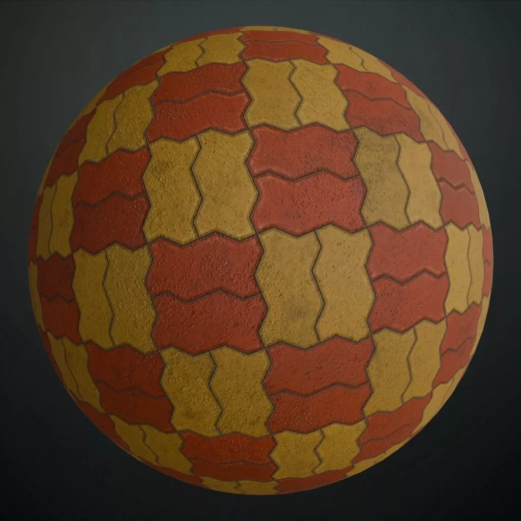 Checker Zigzag Unipaver PBR Seamless Texture