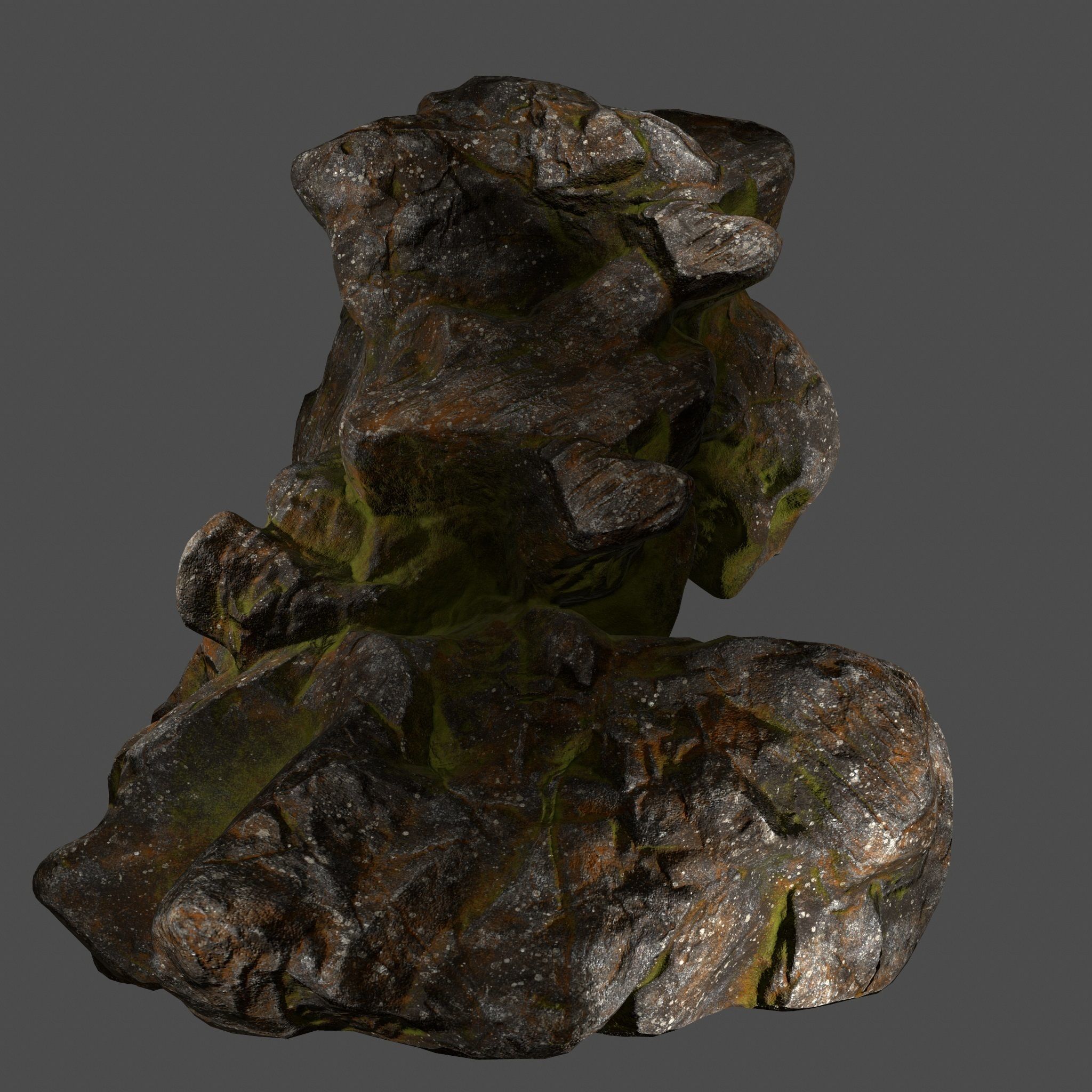 Skull Rock Low-poly 3D model_3