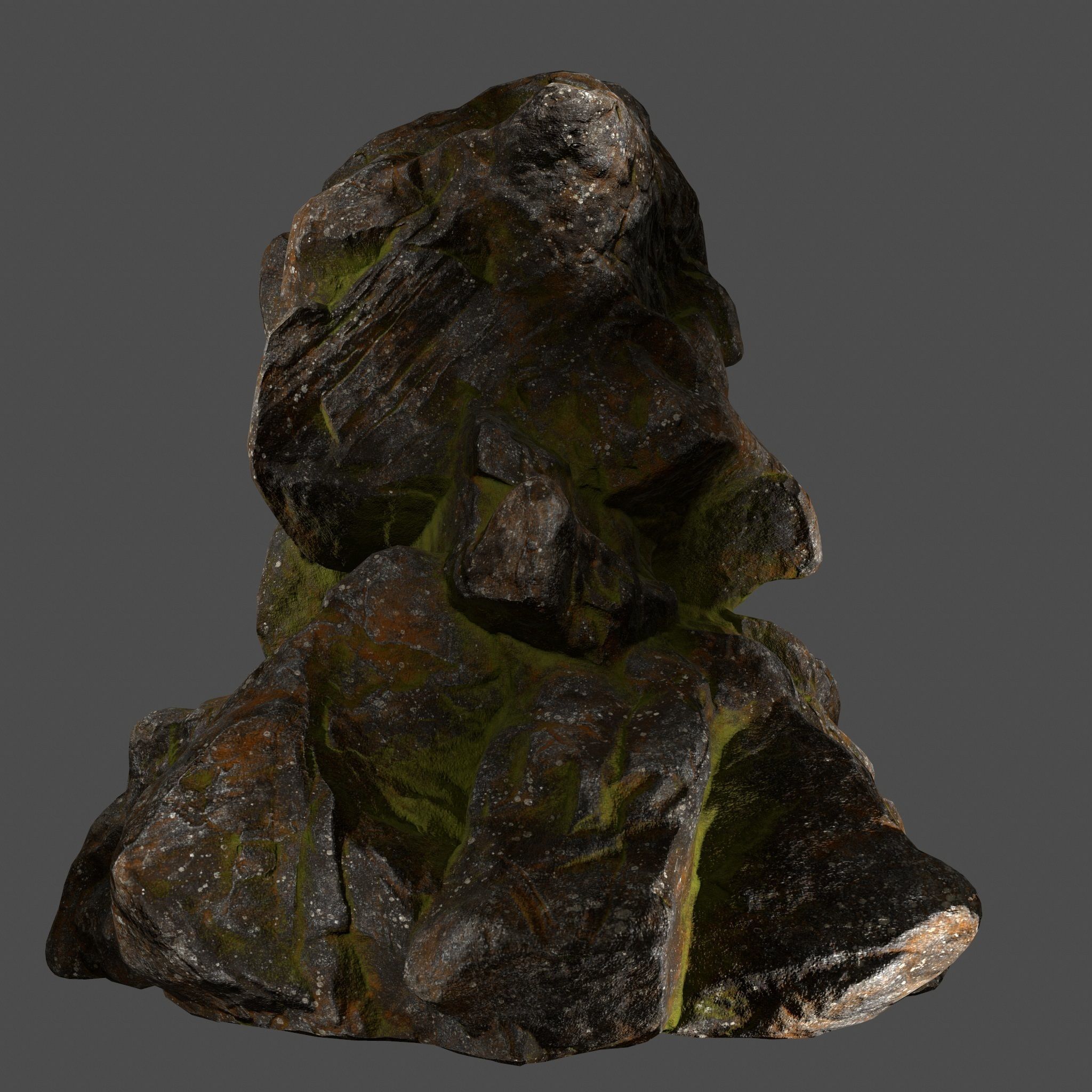 Skull Rock Low-poly 3D model_5