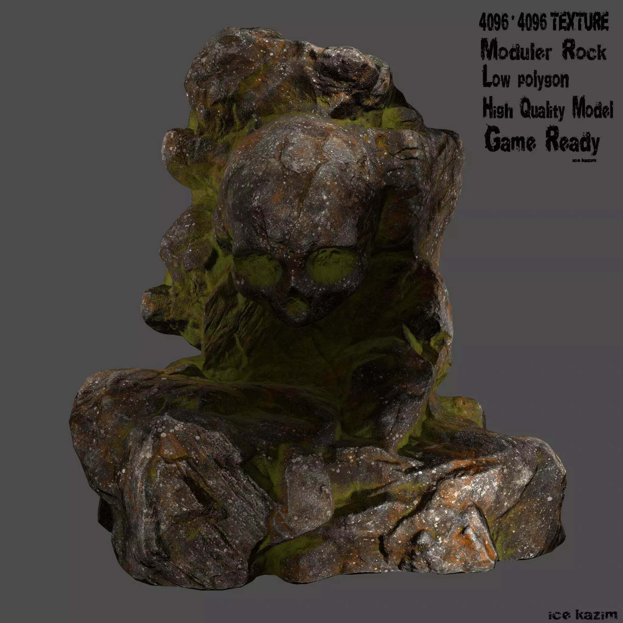Skull Rock Low-poly 3D model_0