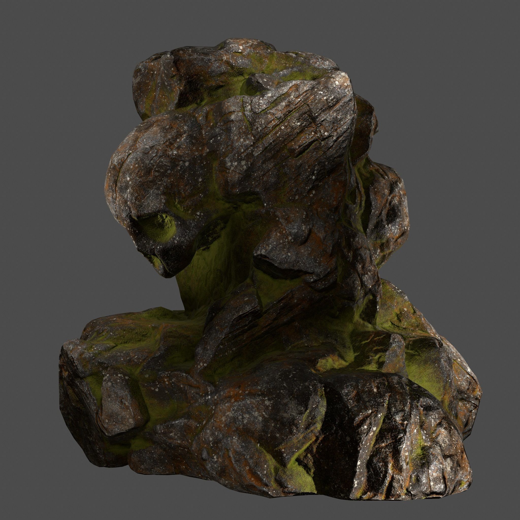 Skull Rock Low-poly 3D model_9