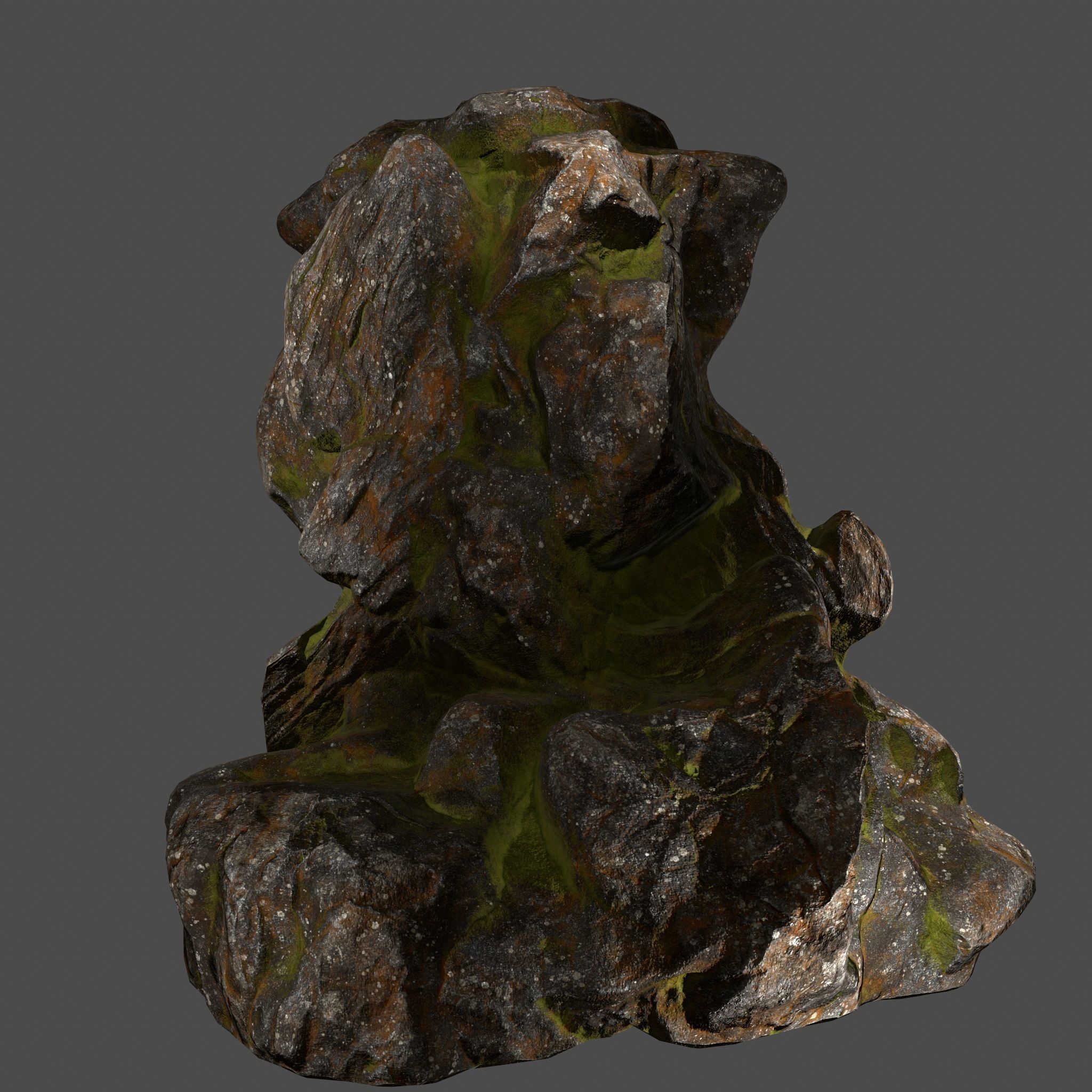 Skull Rock Low-poly 3D model_7