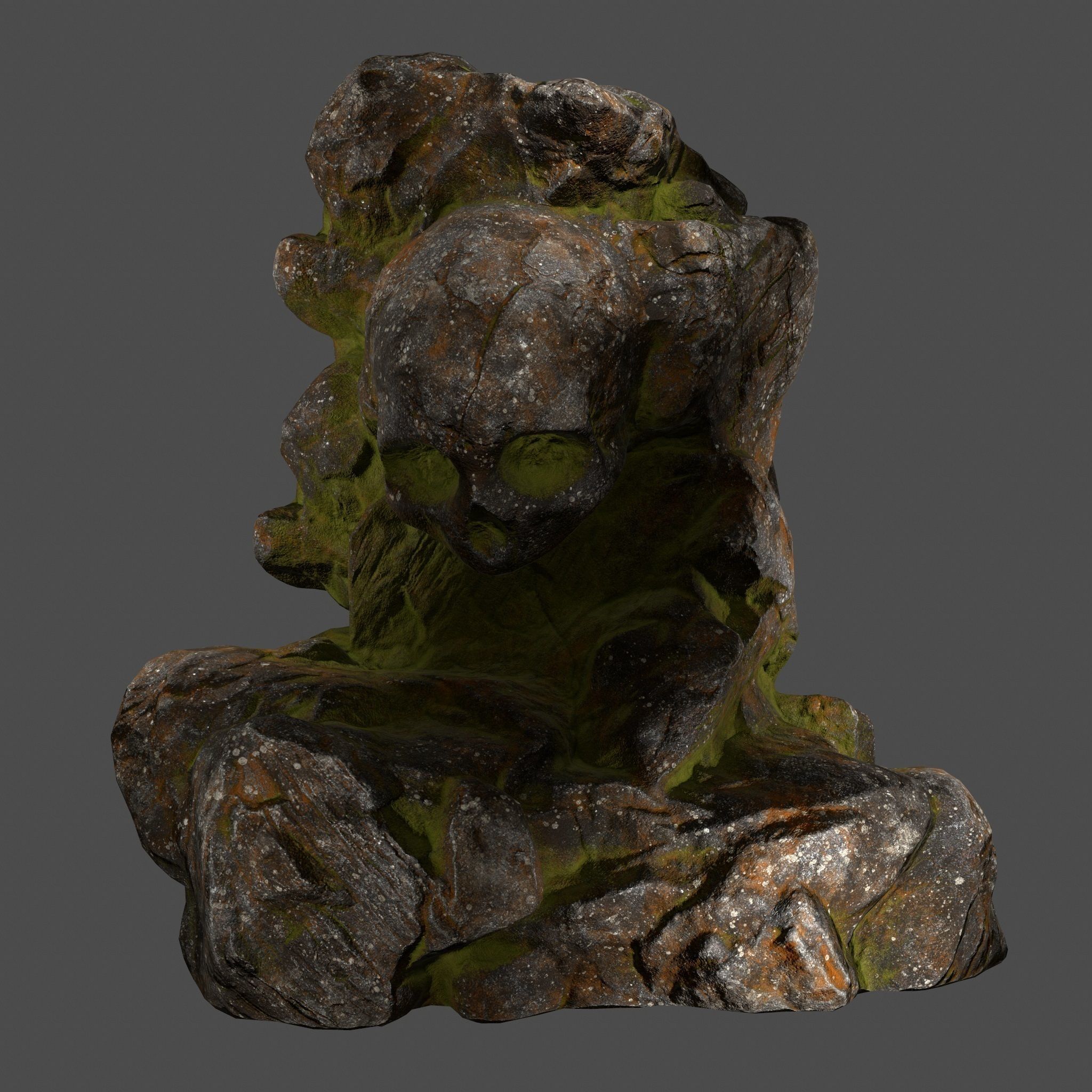 Skull Rock Low-poly 3D model_10