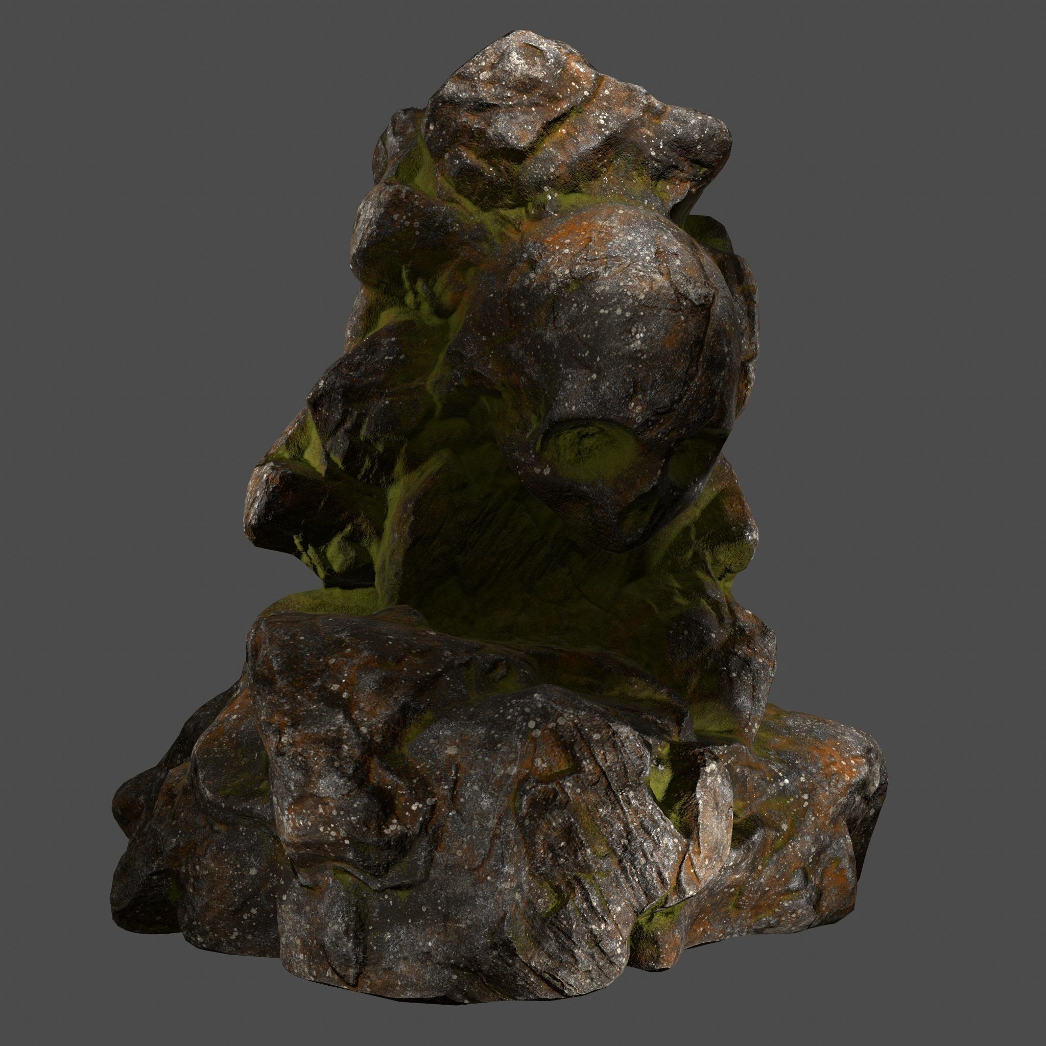 Skull Rock Low-poly 3D model_1