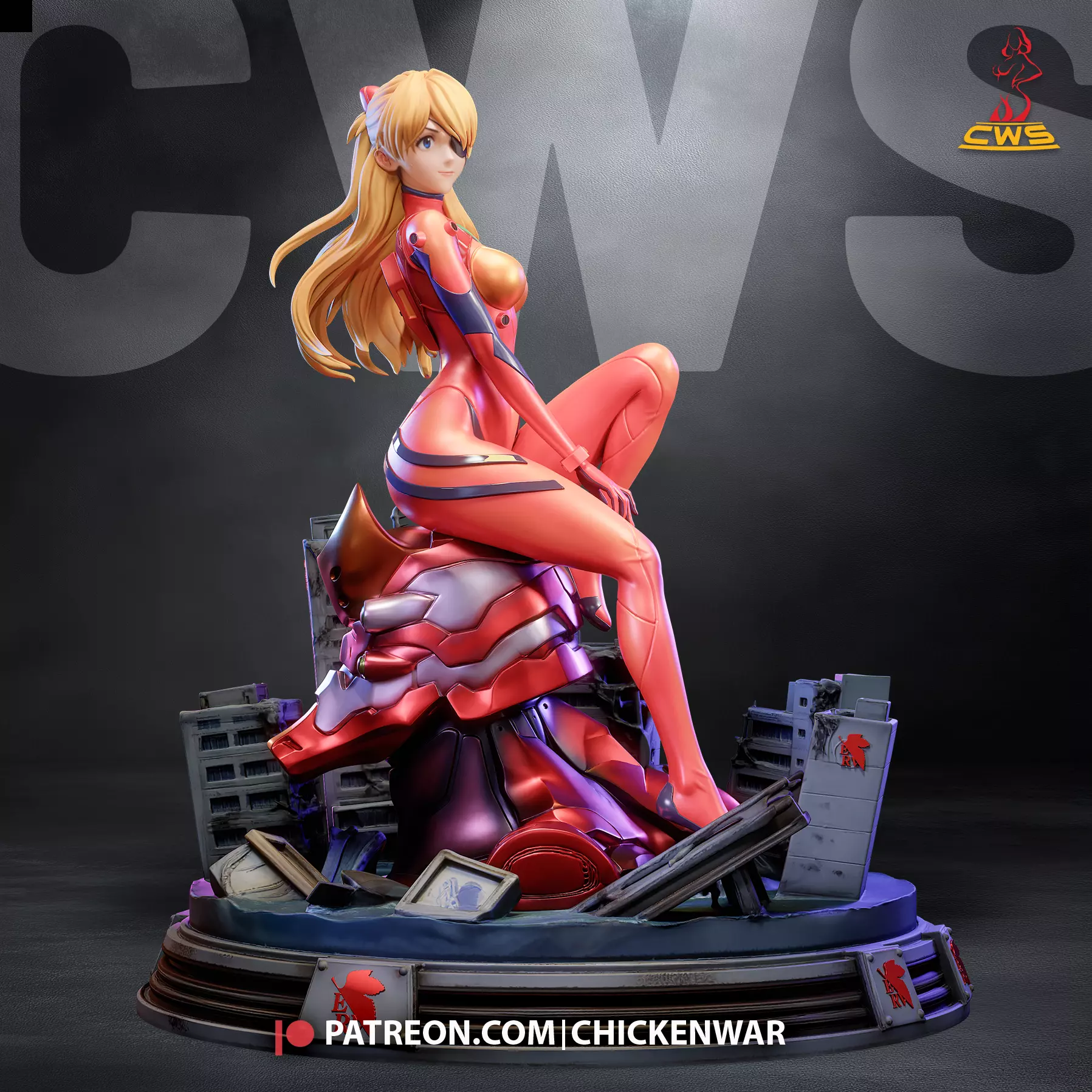 Asuka Langley - Evangelion STL for 3D Print - CWS 3D print model