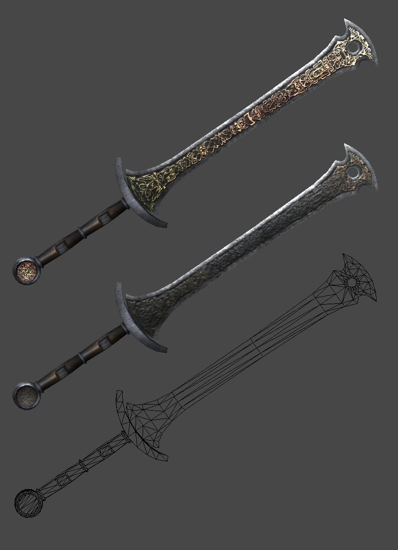 Great Sword1 Low-poly 3D model_2