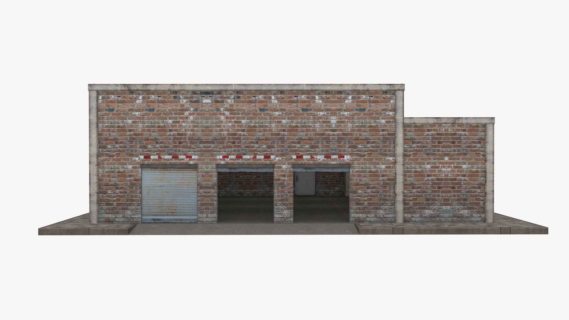Garage Building Low-poly 3D model_2