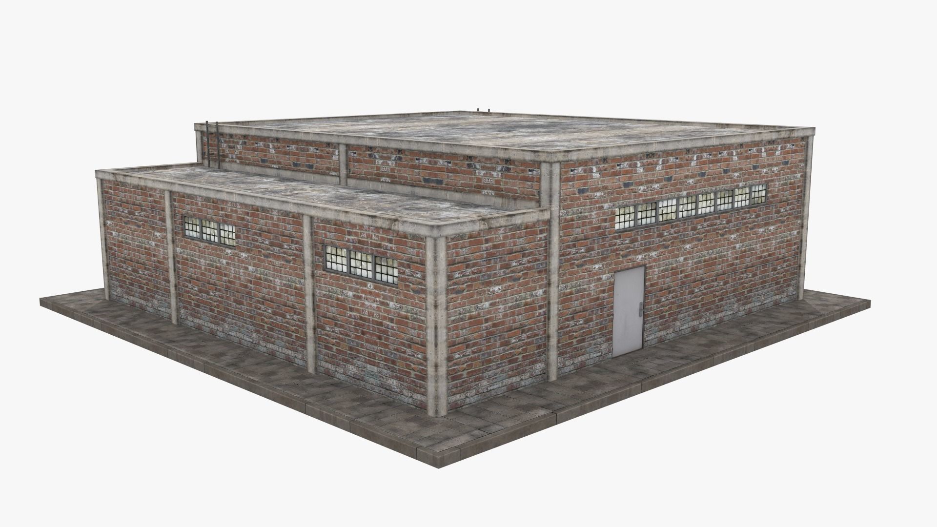 Garage Building Low-poly 3D model_5