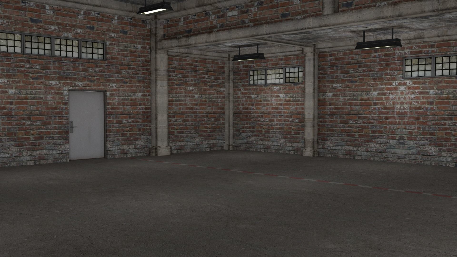 Garage Building Low-poly 3D model_7