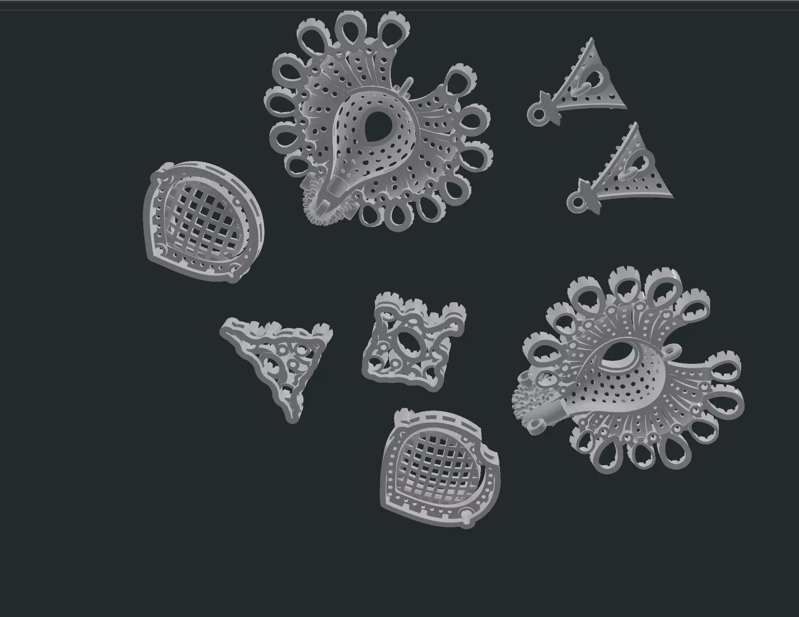 Jadau Polki Necklace 3D Model STL file 3D print model