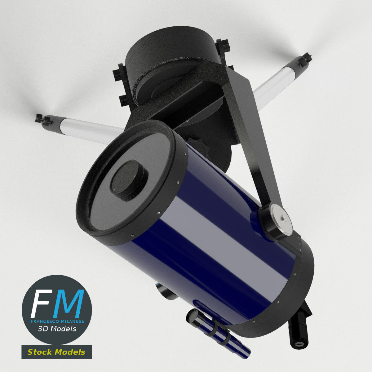 Telescope on tripod 3D model_6