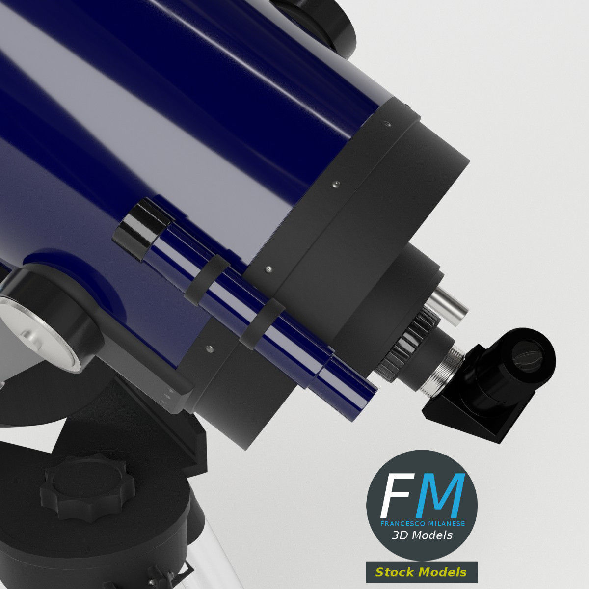 Telescope on tripod 3D model_2
