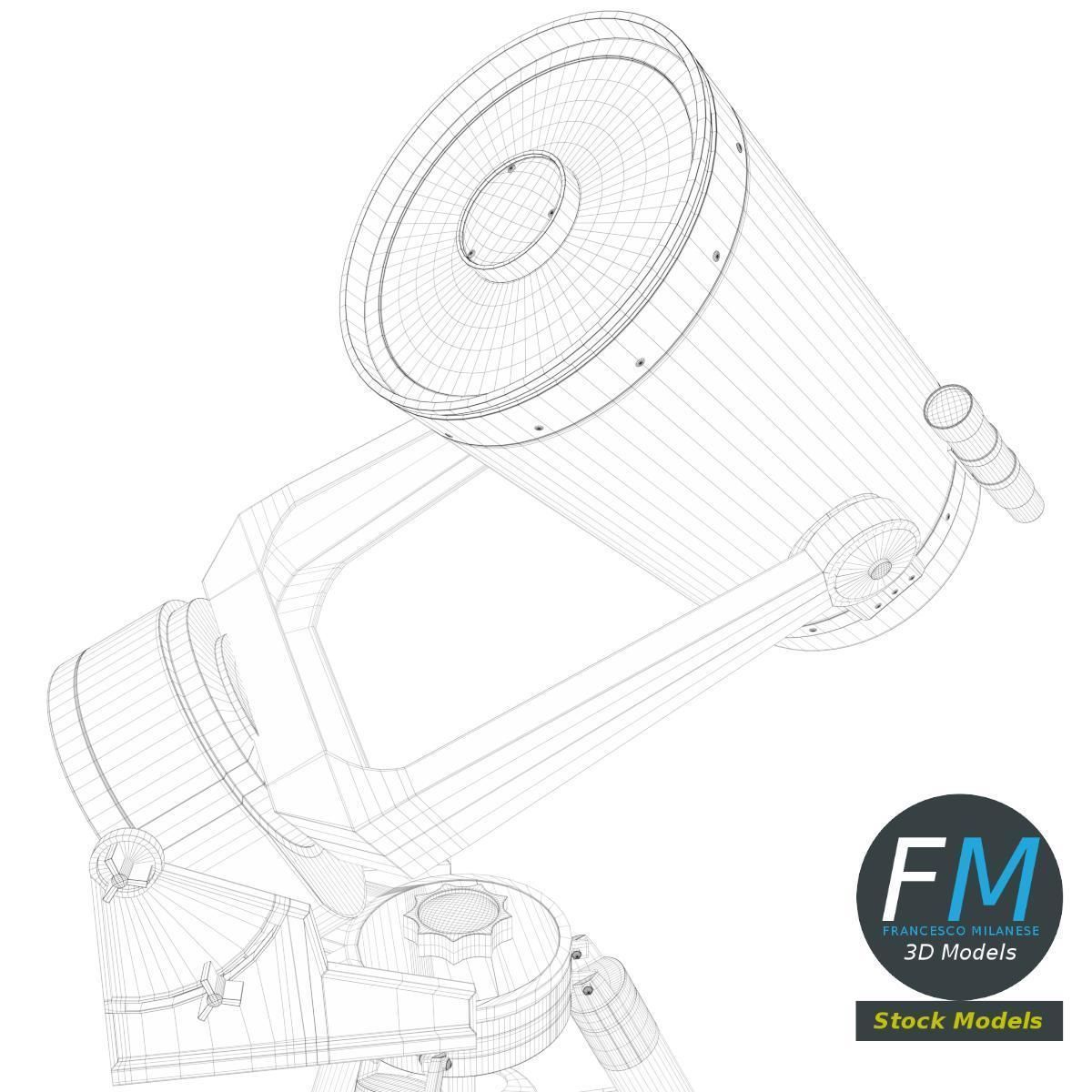 Telescope on tripod 3D model_7