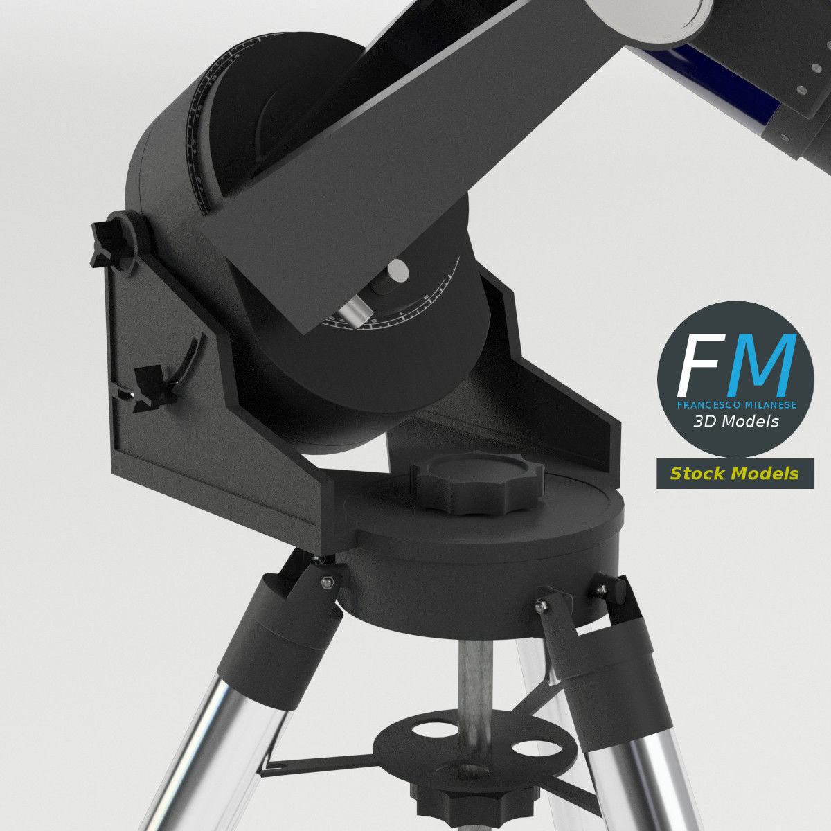Telescope on tripod 3D model_3
