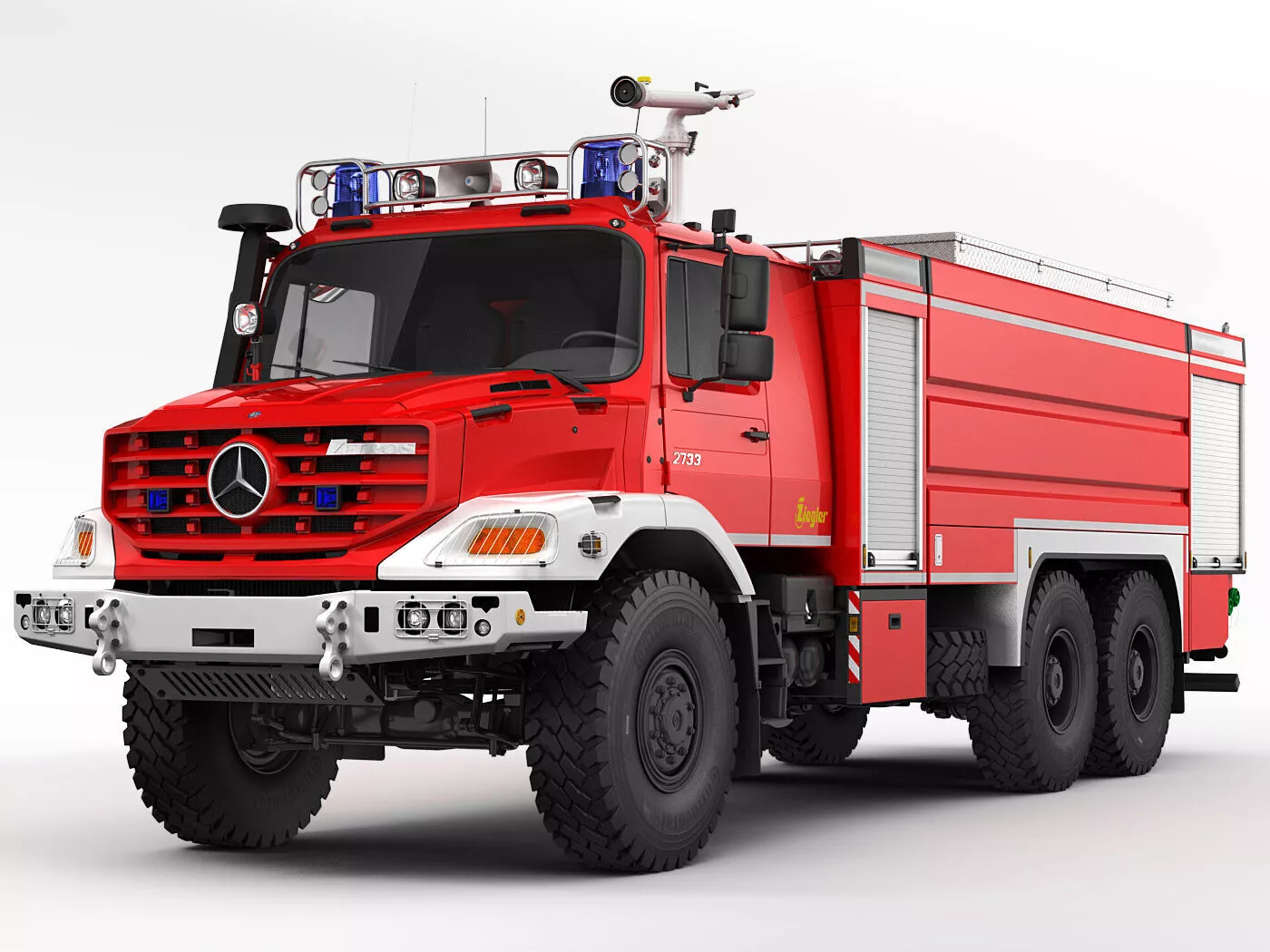 Mercedes Zetros Fire Truck 3D model