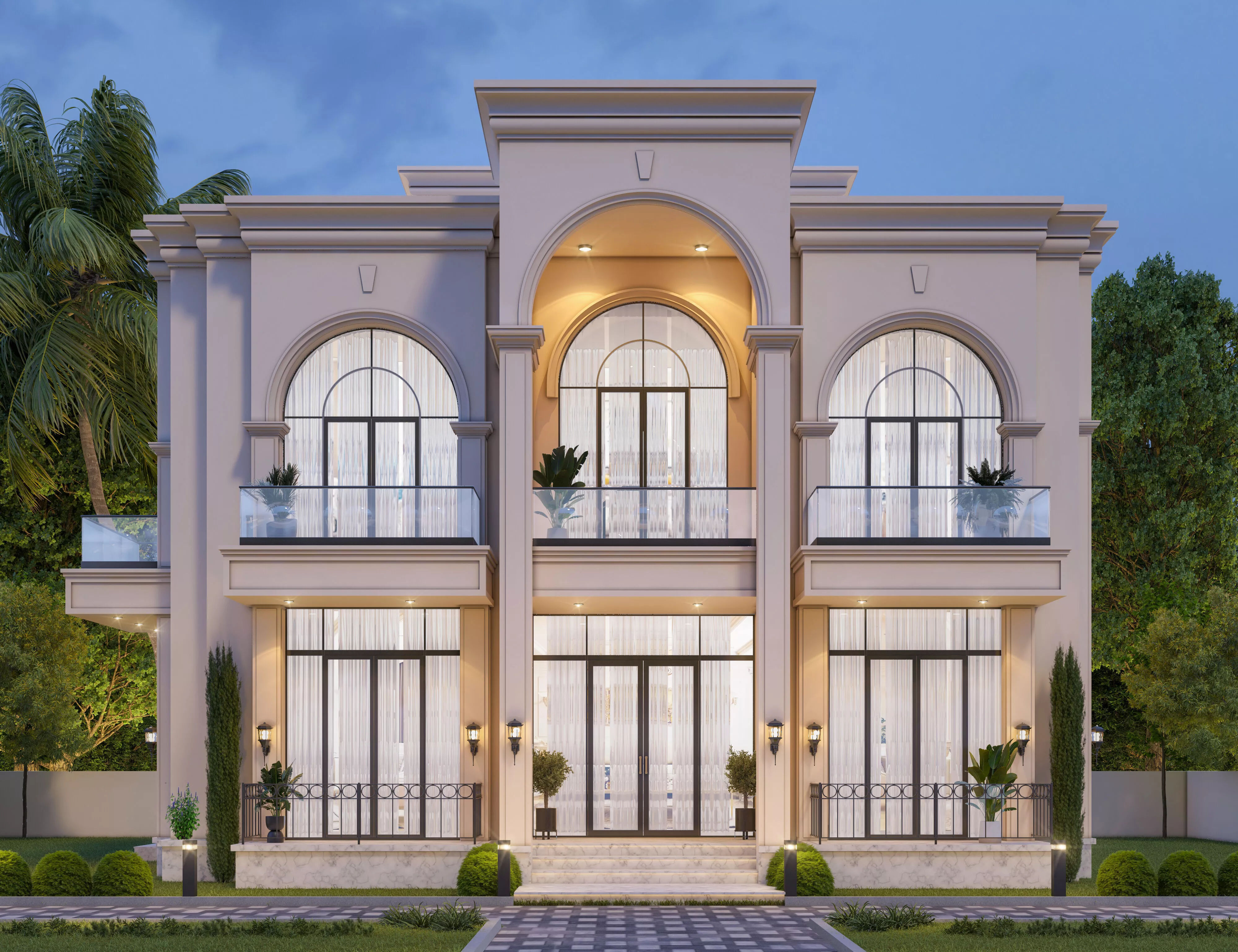 Neoclassical villa Elevation 3D model