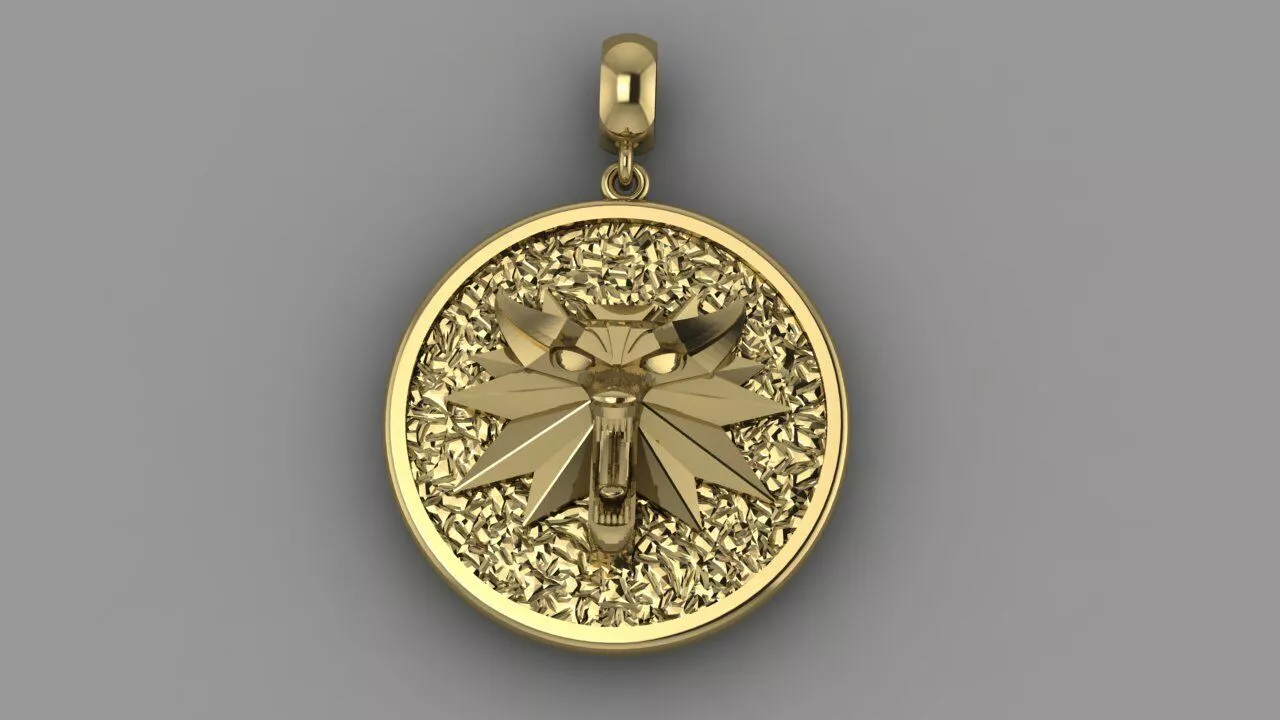 Pendant Witcher Wolf 3D print model