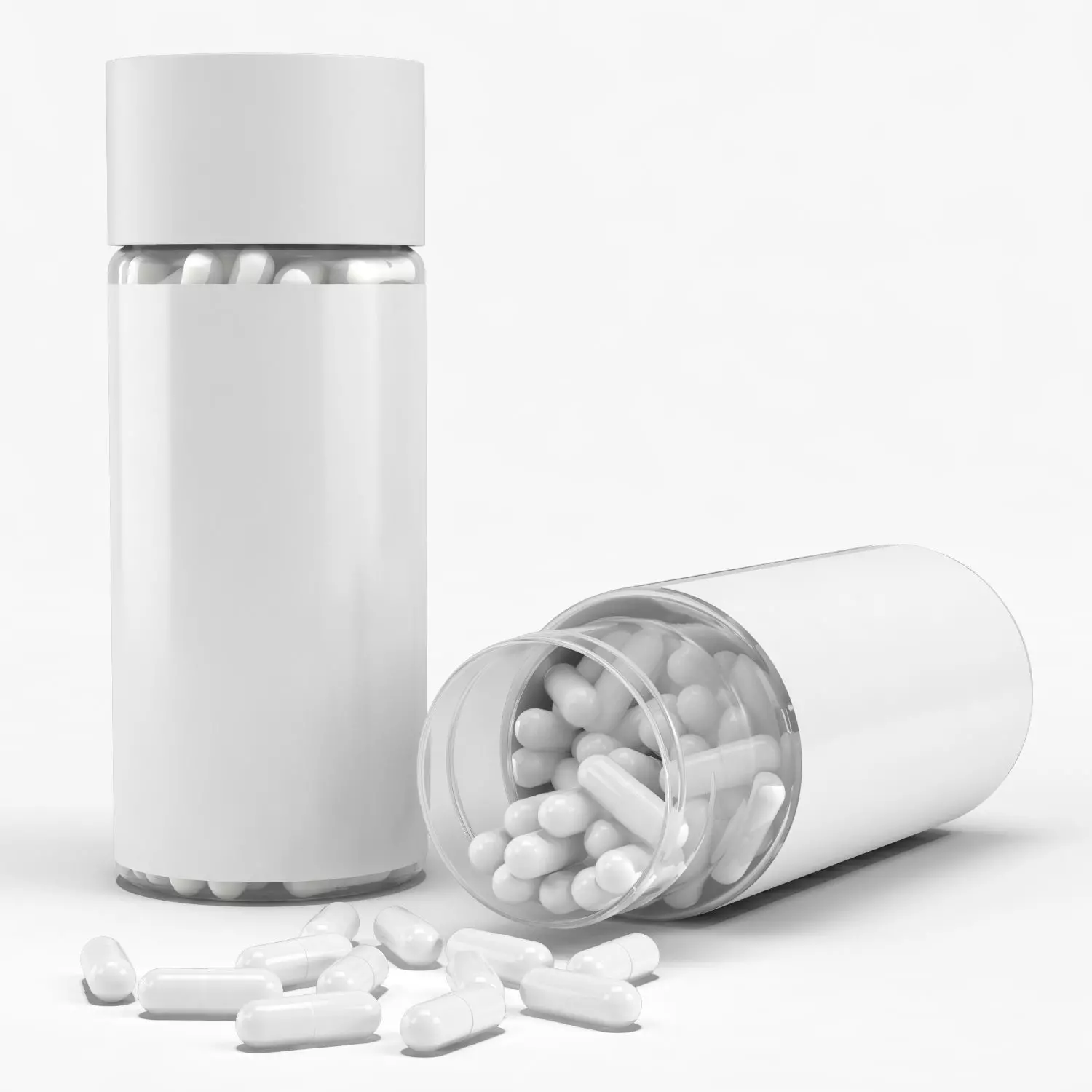 Medicine bottle with pills 3D model