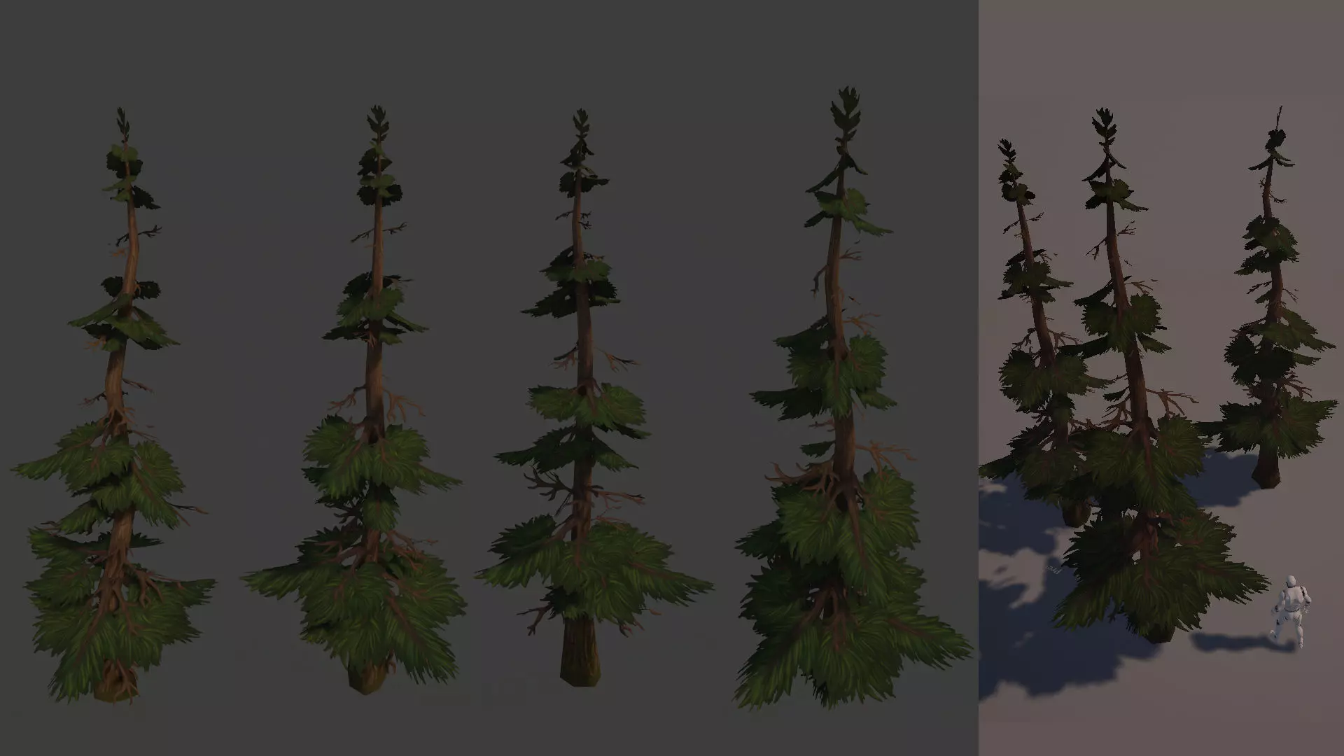 Stylized Handpainted Pine Tree Low-poly 3D model_0