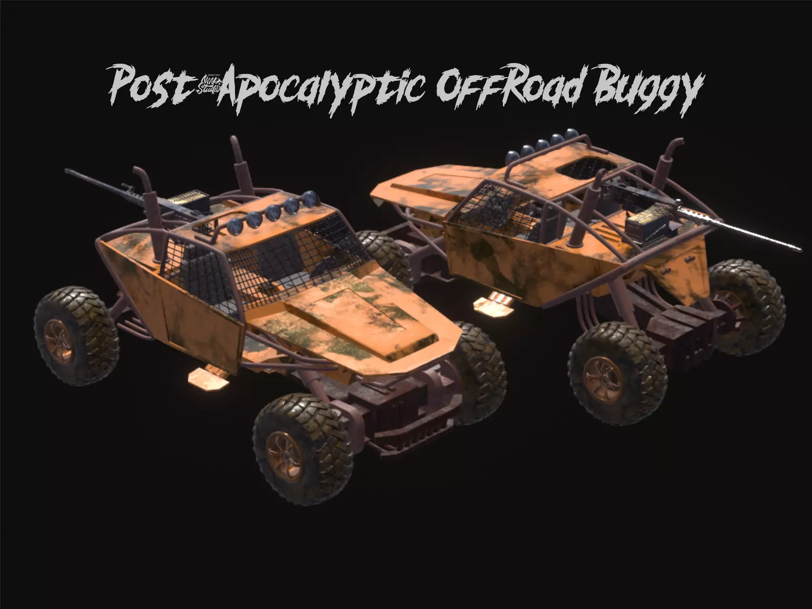 Post-Apocalyptic Off-Road Buggy - PBR Low-poly 3D model